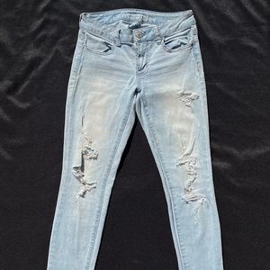 Women's Ripped American Eagle Jegging Jeans